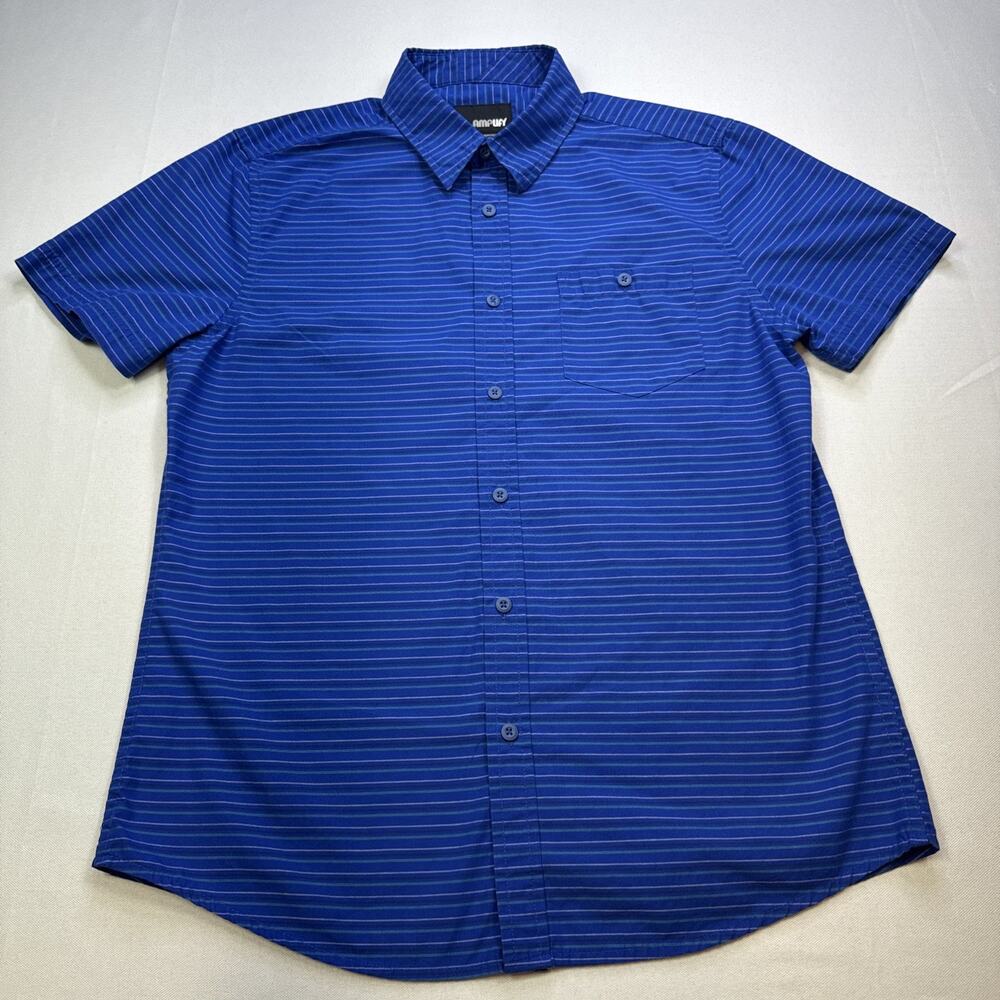 Amplify Shirt Mens Blue Size M Button-Up Chest Pocket Casual #0153